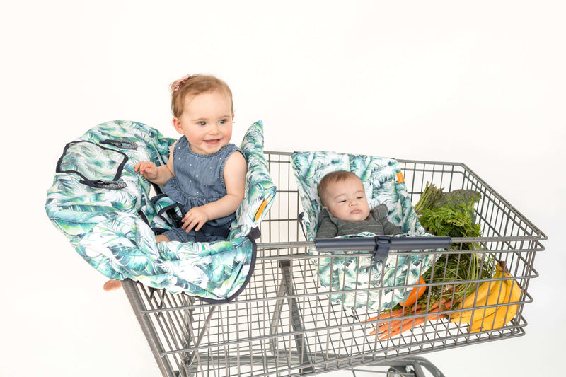 Baby Shopping Cart Cover - Tropical Day Leaf Print