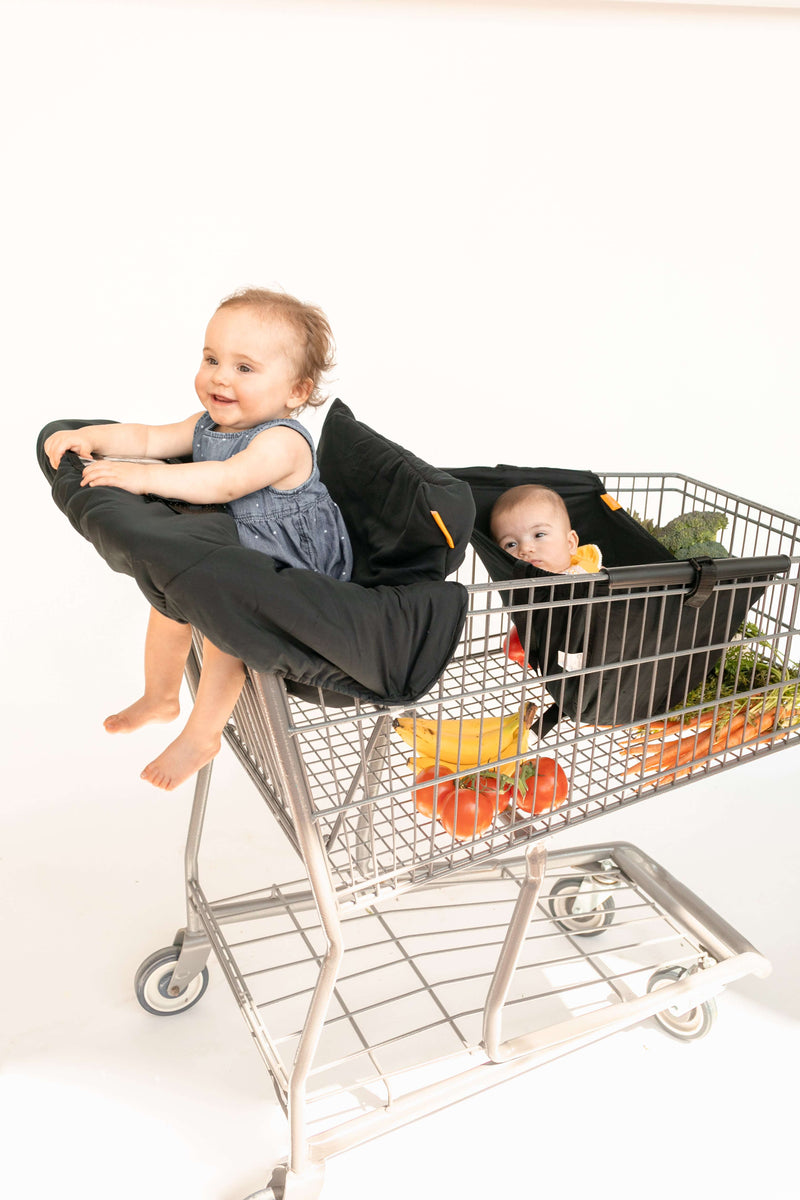 Baby Shopping Cart Cover - Black Fabric
