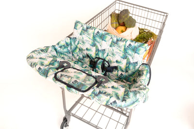 Baby Shopping Cart Cover - Tropical Day Leaf Print - Little BaeBae