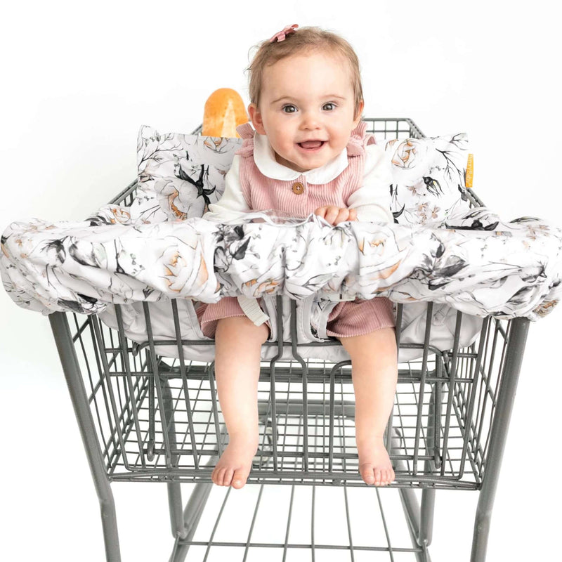 Baby Shopping Cart Cover - Coming Up Roses Beautiful Floral Print