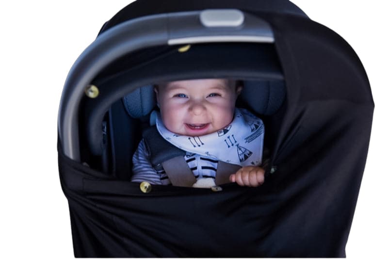 LUXE Black Air Filtering Nursing + Car Seat Cover - Little BaeBae
