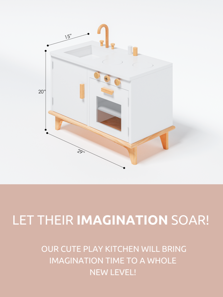 NEW! Modern Play Kitchen - Little BaeBae