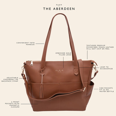 The Aberdeen - Ebony (Ultimate Mom Bag) - Little BaeBae