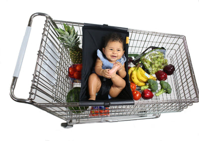 Baby Shopping Cart Hammock - Black Fabric - Little BaeBae